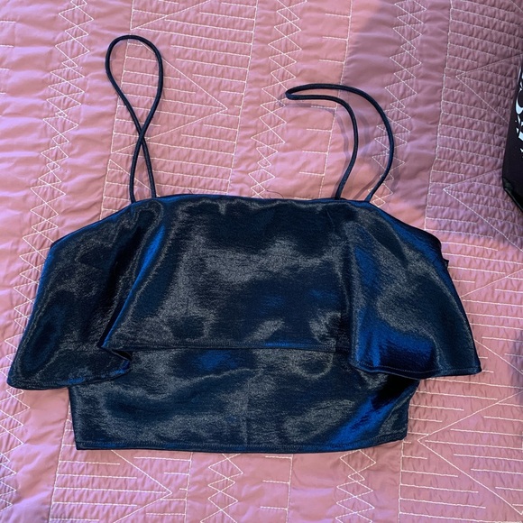Blue silk crop top - Picture 1 of 5